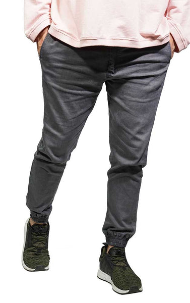Denim Jogger Pants In Grey