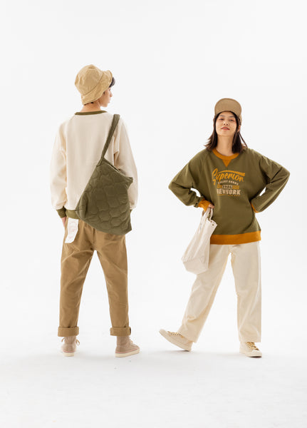 Vintage Printed Sweatshirt With 2-Tone In Ivory
