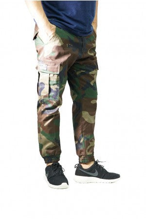 Cargo Jogger Pants With Coating In Camo