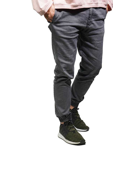 Denim Jogger Pants In Grey