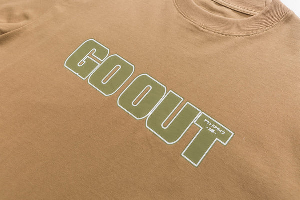Goout Print Short Sleeve T-Shirt In Khaki