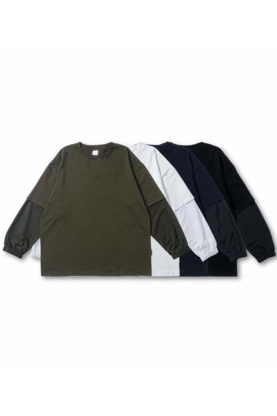 Long Sleeve Layer Tee In White
