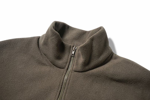 Half-Open Collar Fleece Panel Sweater