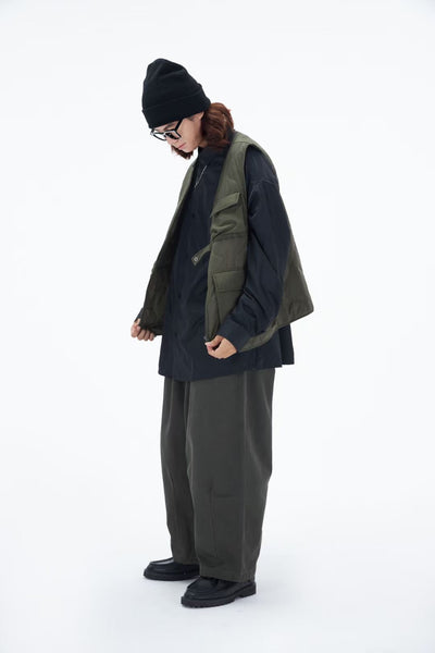 Unisex Loose Balloon Pants In Army Grey