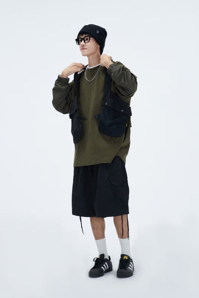 Long Sleeve Layer Tee In Army Green