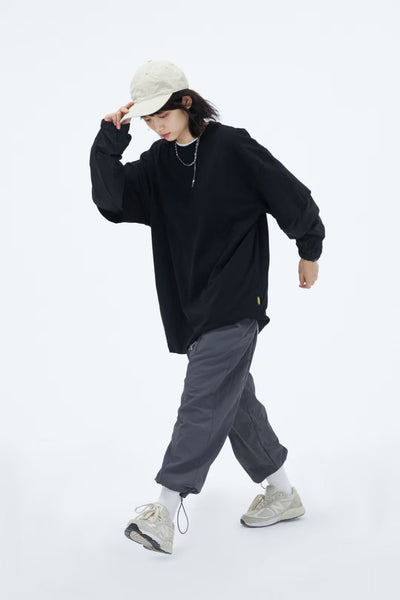 Long Sleeve Layer Tee In Black