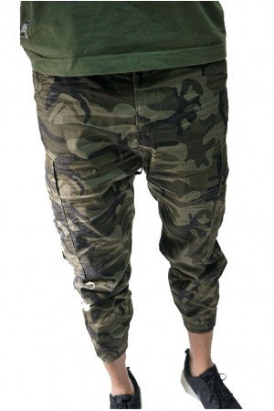 Cargo Jogger Pants In Camo Green