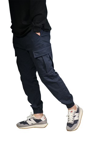 Cargo Jogger Pants With Stretch In Blue