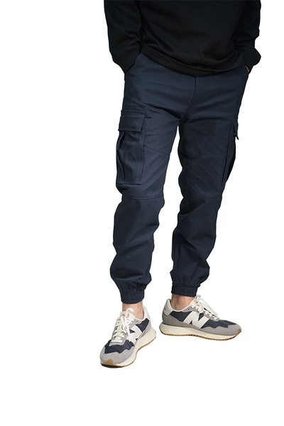 Cargo Jogger Pants With Stretch In Blue
