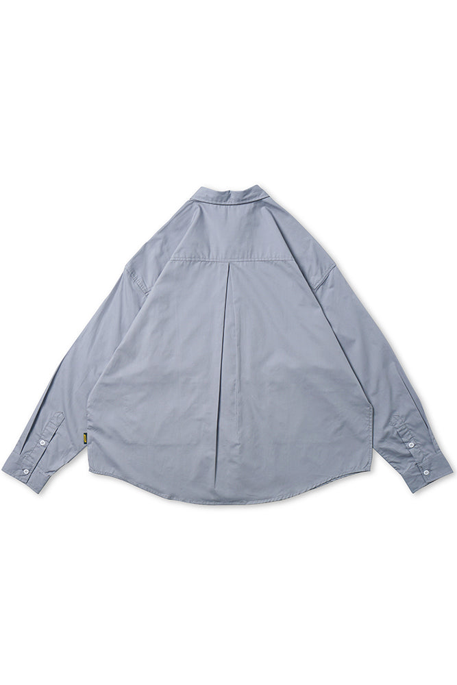 Worker Shirt With Long-sleeved In Light Grey