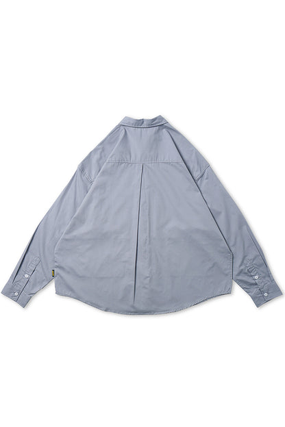 Worker Shirt With Long-sleeved In Light Grey