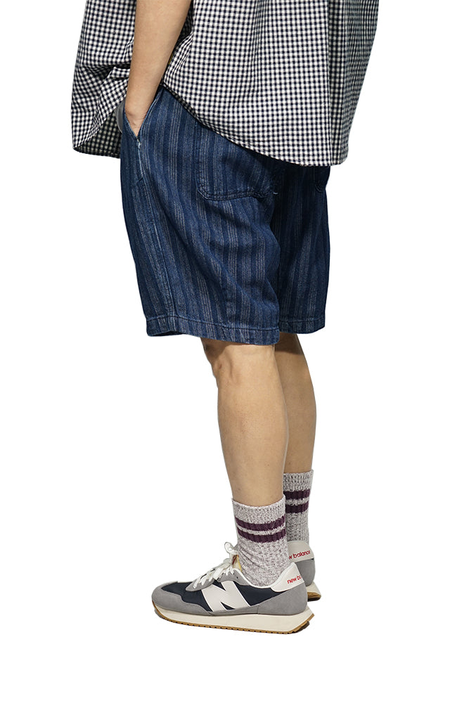 Stripe Denim Balloon Shorts