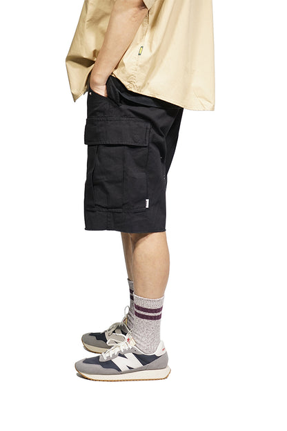 Inked Cargo Shorts In Black