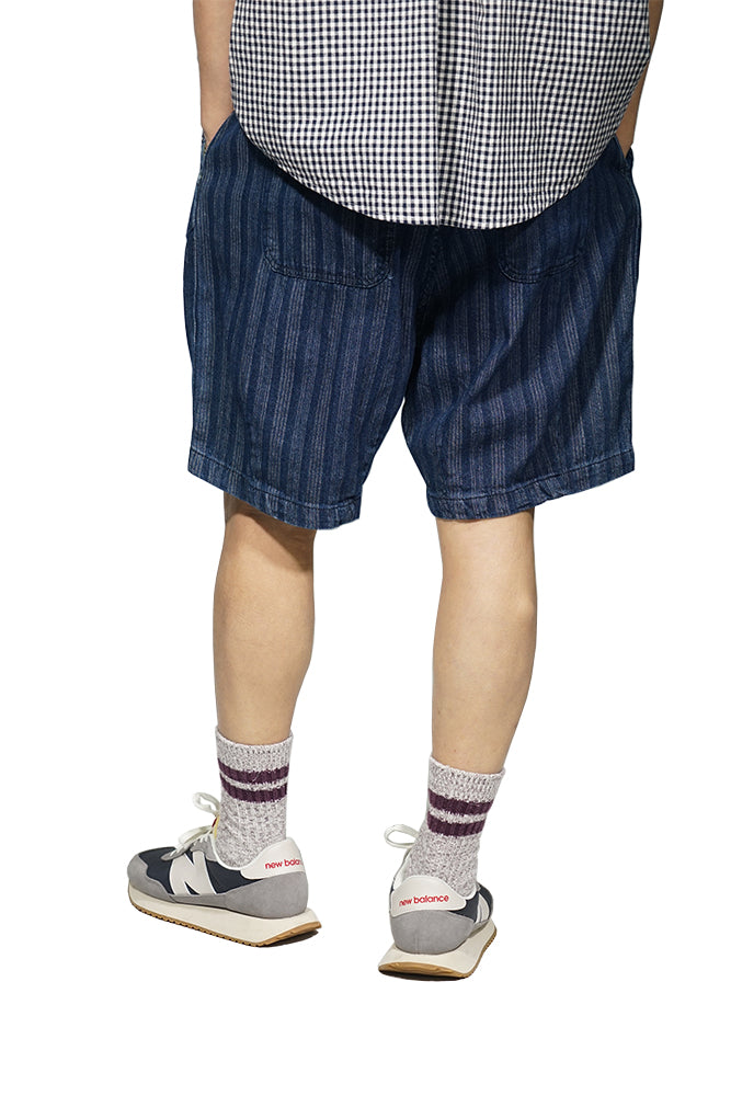 Stripe Denim Balloon Shorts