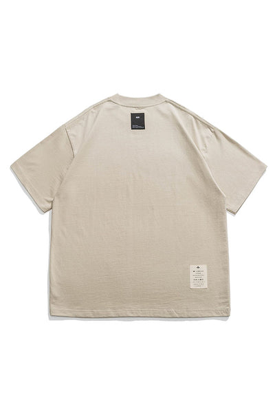 Round Neck Short Sleeve T-Shirt In Wheat Grey