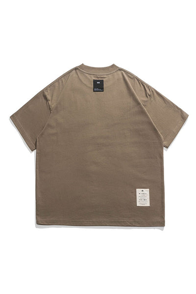 Round Neck Short Sleeve T-Shirt In Dark Khaki