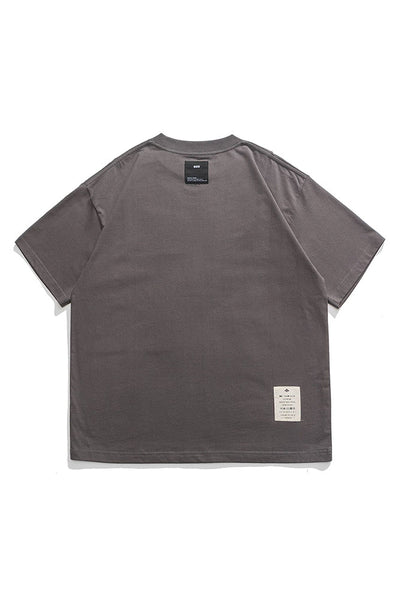 Round Neck Short Sleeve T-Shirt In Cement Grey