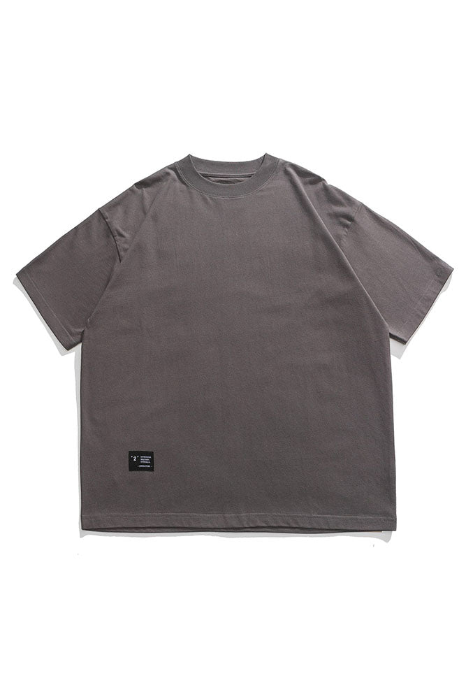 Round Neck Short Sleeve T-Shirt In Cement Grey