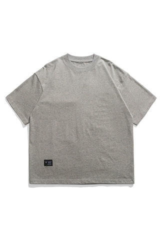 Round Neck Short Sleeve T-Shirt In Oatmeal Grey