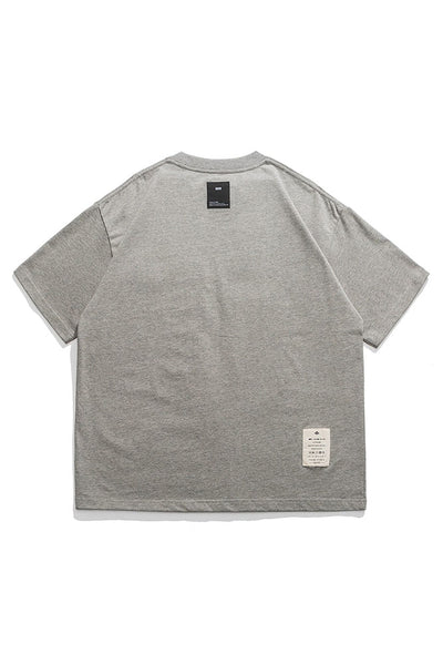 Round Neck Short Sleeve T-Shirt In Oatmeal Grey