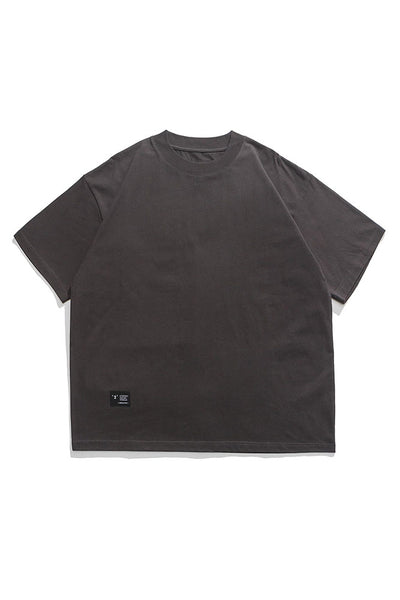 Round Neck Short Sleeve T-Shirt In Charcoal Grey
