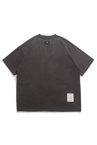 Round Neck Short Sleeve T-Shirt In Charcoal Grey