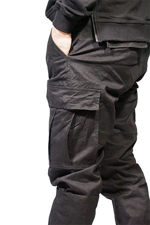 Cargo Jogger Pants With Stretch In Black