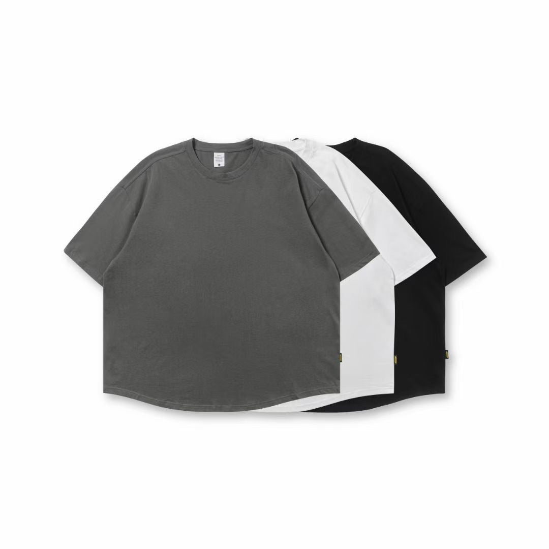 Round Neck Loose Short Sleeve T-Shirt In White