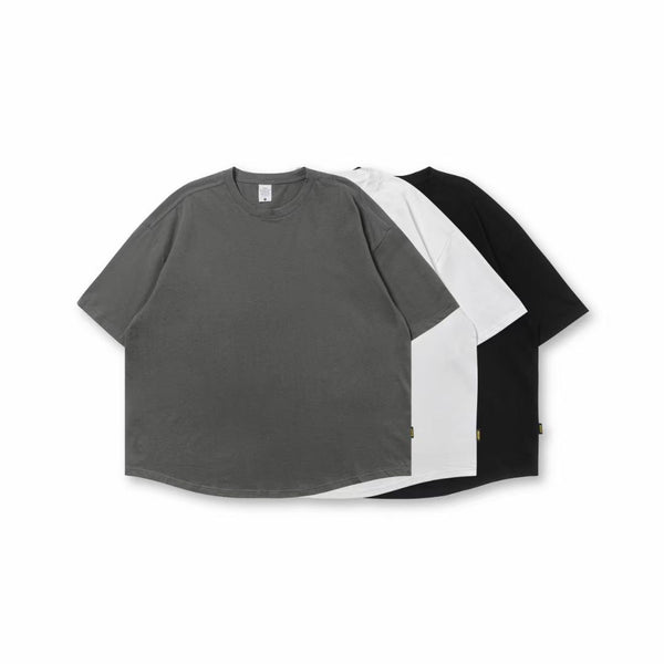 Round Neck Loose Short Sleeve T-Shirt In White