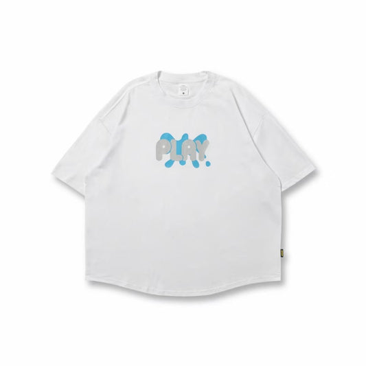 Play Print Loose Short Sleeve T-Shirt In White