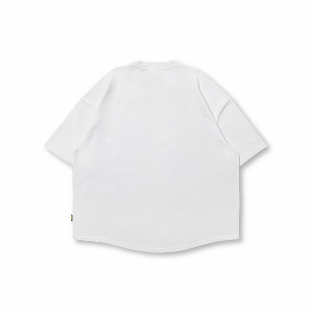 Slow Print Loose Short Sleeve T-Shirt In White