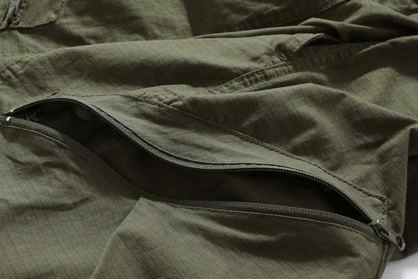 Contrast Cargo Pants In Army Green