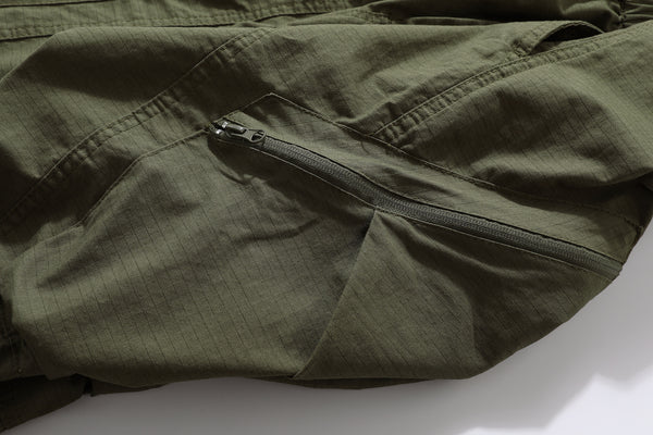 Contrast Cargo Pants In Army Green