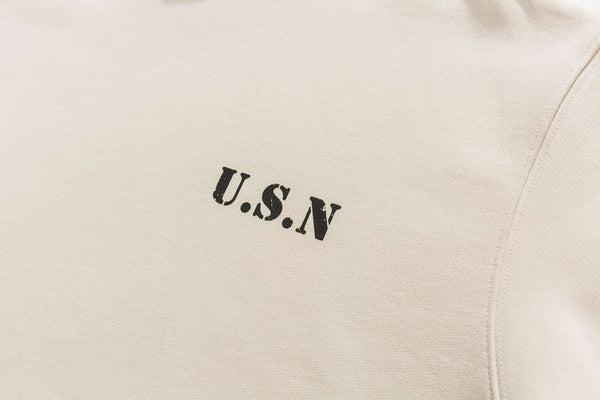U.S.N Print Hoodies In Ivory
