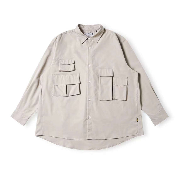 Unisex Worker Shirt With Pocket In Khaki