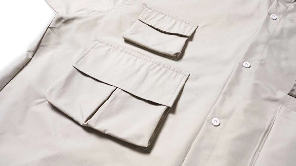 Unisex Worker Shirt With Pocket In Khaki