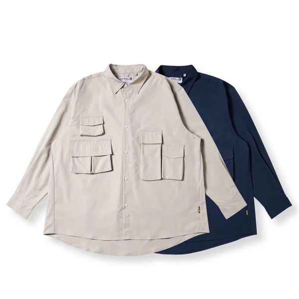 Unisex Worker Shirt With Pocket In Khaki