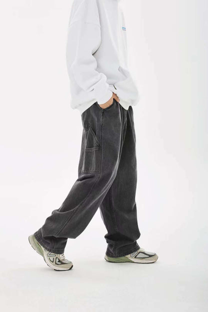 Unisex Balloon Jeans In Black