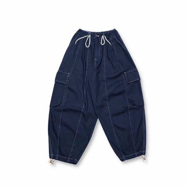 Denim Cargo Balloon Pants